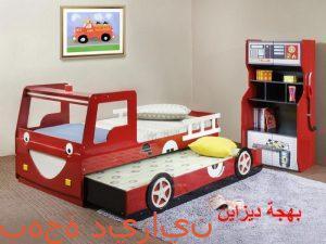 نوم اطفال من ايكيا علي شكل سيارة حمراء