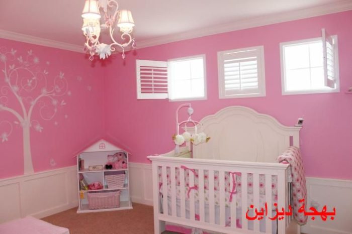 غرفة نوم للبنات الصغار باللون الروز و البينك