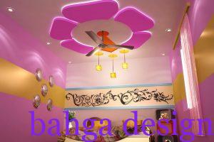 جبس بورد مودرن لغرفة نوم الاطفال علي شكل وردة