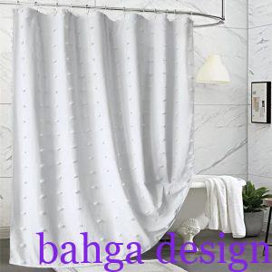 ستارة حمام قماش باللون الابيض