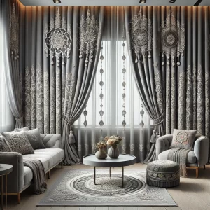 ستارة رصاصي مودرن تناسب الصالون