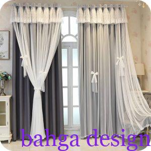 ستارة رمادى مع ابيض شيفون طبقتين