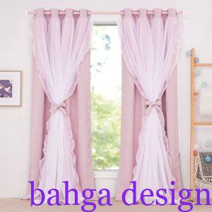 ستارة مودرن طبقتين باللون البين و الابيض جميلة