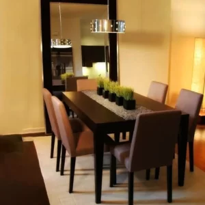 سفرة خشب زان 6 كراسي باللون البني شيك جداً