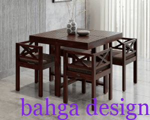 سفرة خشب صغيره 4 كراسي باللون البني شيك جداً