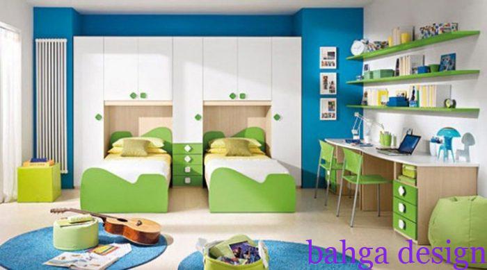 غرفة اطفال ايكيا باللون الازرق مع الاخضر الفاتح شيك جدا