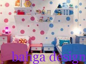 غرفة اطفال مشتركة ولد و بنت باللون الازرق و البينك روعة