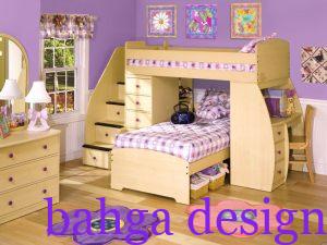 غرفة اطفال ولد و بنت بسرير خشبي من طابقين