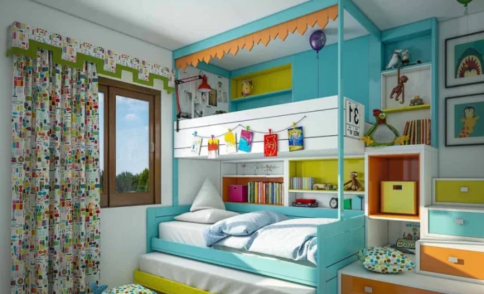 غرفة نوم اطفال تناسب المساحات جدا للبنات