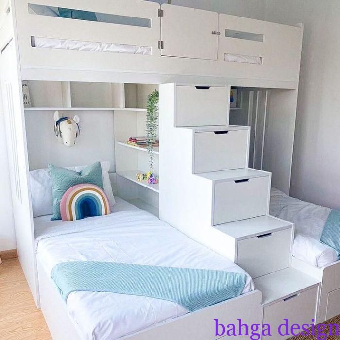 غرفة نوم اطفال ثلاثية بشكل جميل و رائعة
