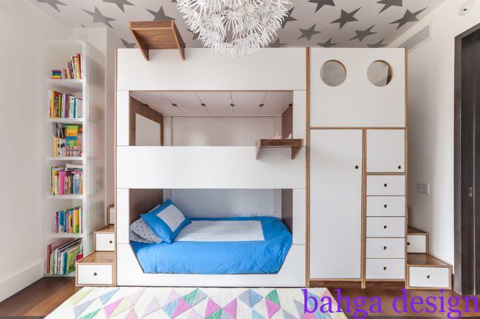 غرفة نوم اطفال ثلاثية مودرن رائعة باللون الابيض