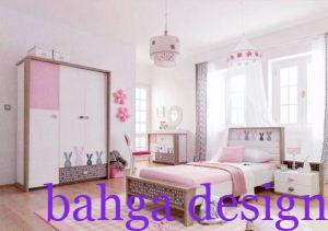 غرفة نوم اطفال جديدة باللون الابيض مع الروز روعة