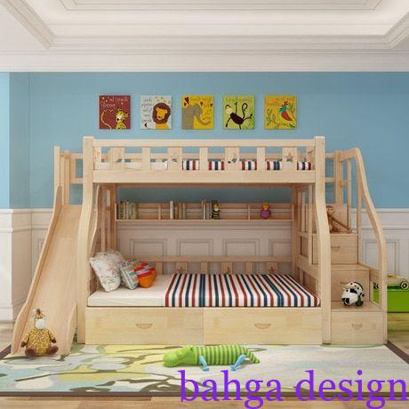 غرفة نوم اطفال خشب السرير مكون من طابقين