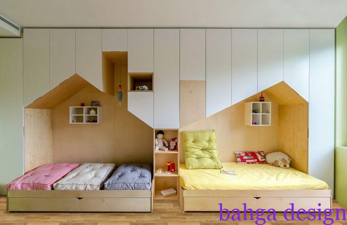 غرفة نوم اطفال خشب مودرن تناسب الاولاد و البنات