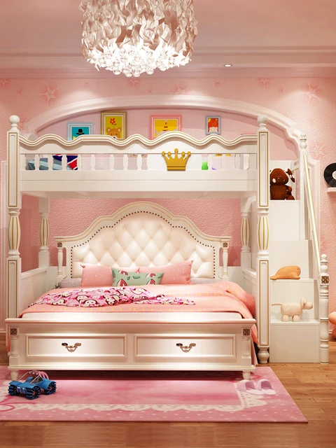 غرفة نوم اطفال خشب مودرن من سريرين (2)