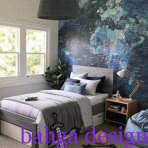 غرفة نوم اطفال رصاصي في ازرق روعة