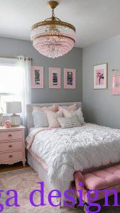 غرفة نوم اطفال رصاصي مع كشمير