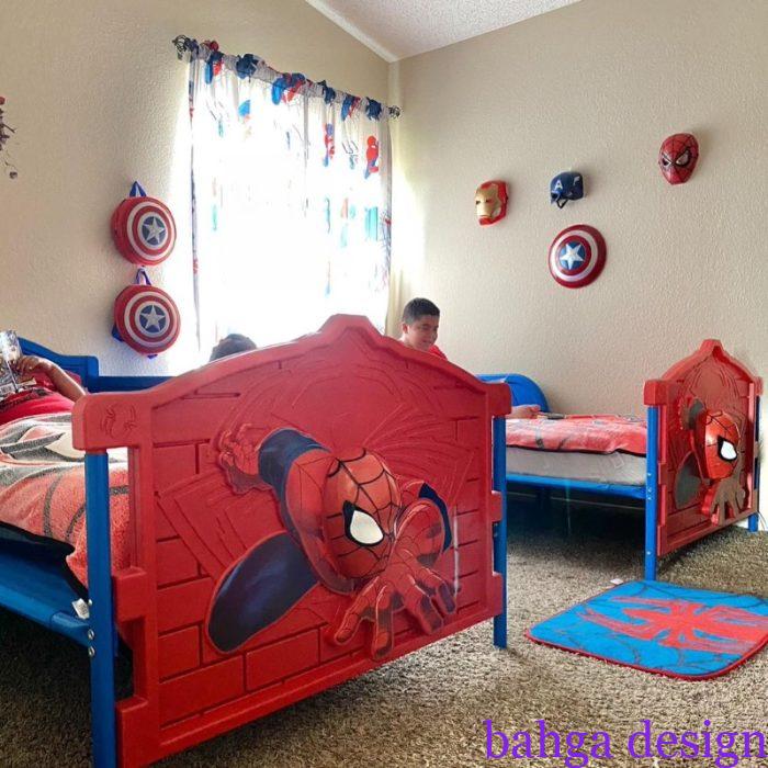 غرفة نوم اطفال علي شكل سبايدر مان جميلة جدا