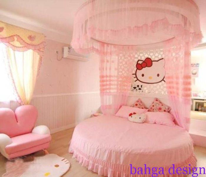 غرفة نوم اطفال علي شكل قط باللون الروز روعة تناسب البنات