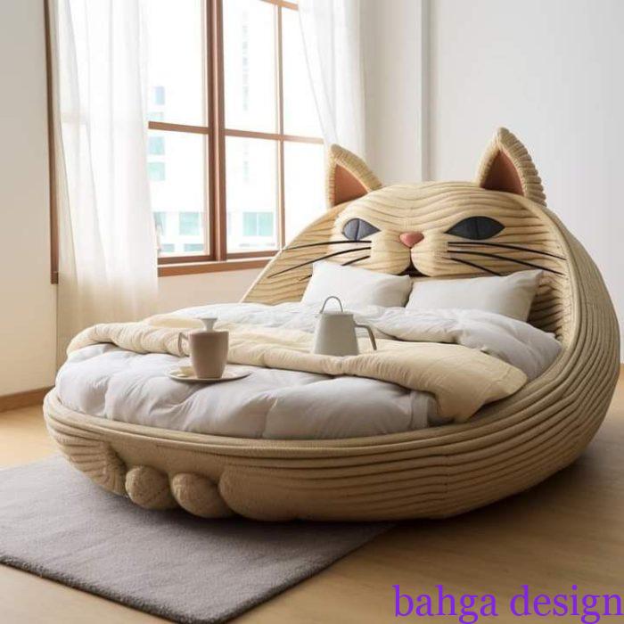 غرفة نوم اطفال علي شكل قطة بتصميم مودرن
