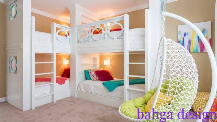 غرفة نوم اطفال عملية بسيطة باللون الابيض روعة و شيك جدا