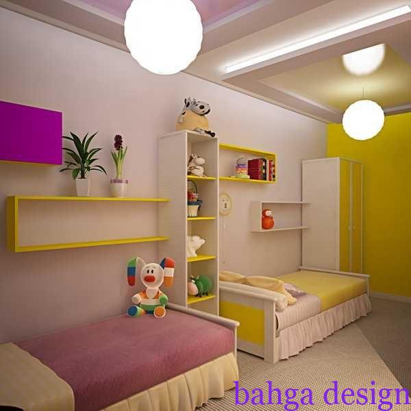 غرفة نوم اطفال عملية بسيطة تناسب الاولاد و البنات