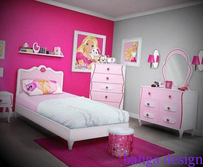 غرفة نوم اطفال فوشيا خشب مع اللون الابيض روعة