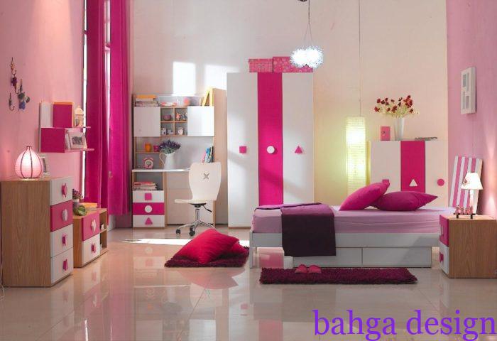 غرفة نوم اطفال فوشيا مع اللون الابيض شيك و روعة