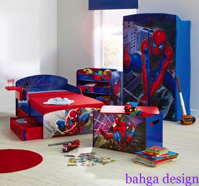 غرفة نوم اطفال كاملة علي شكل سبايدر مان