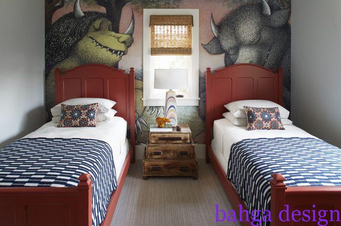 غرفة نوم اطفال كلاسيكية من الخشب البنى روعة