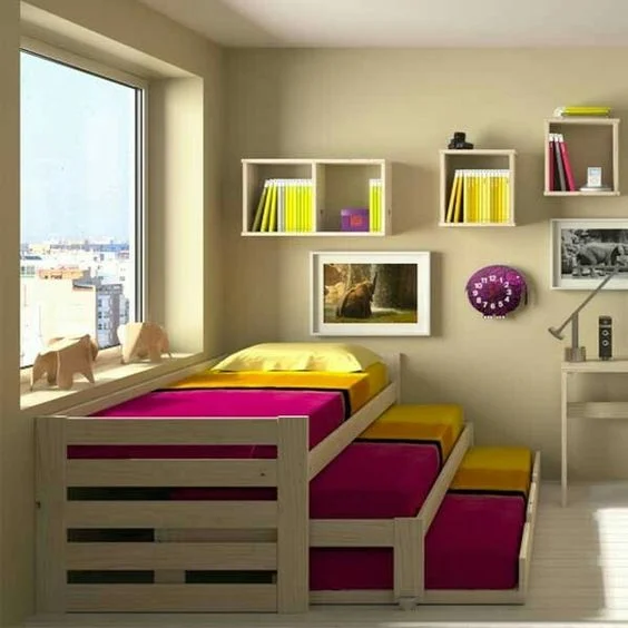 غرفة نوم اطفال للمساحات الصغيرة جدا رائعة