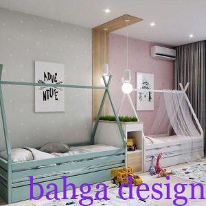 غرفة نوم اطفال ولد و بنت توام بسيطة و جميلة