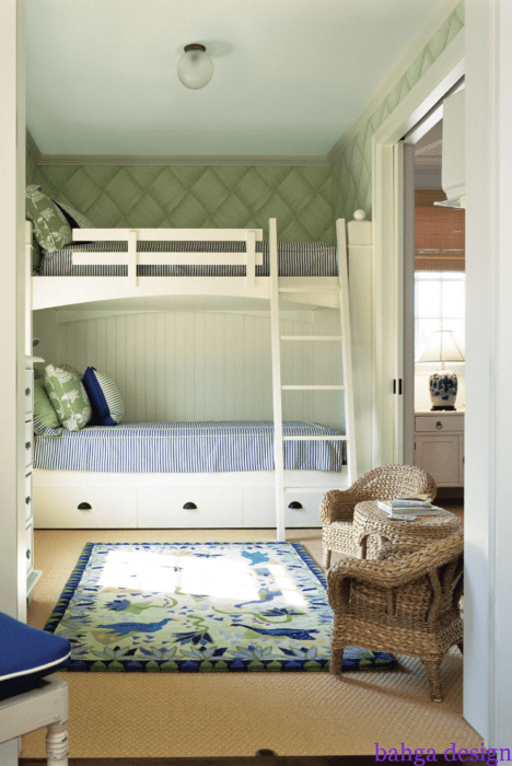 غرفة نوم جميلة من سريرين مناسبة للمساح الصغيرة جدا