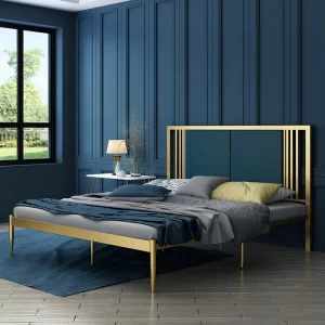 غرفة نوم حديد مودرن باللون الذهبي جميلة جداً