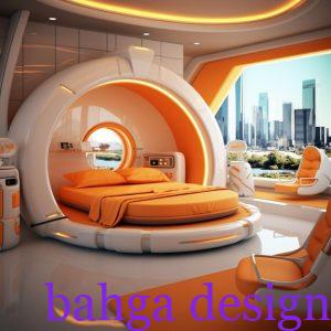 غرفة نوم دائرية بشكل في المنتهى