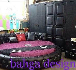 غرفة نوم دائرية كاملة باللون الاسود