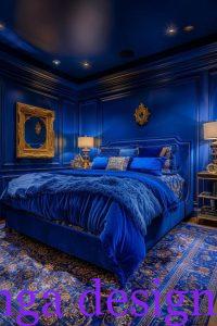 غرفة نوم زرقاء روعة للمتزوجين