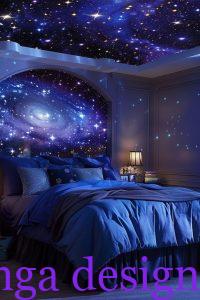 غرفة نوم زرقاء للمتزوجين رائعة