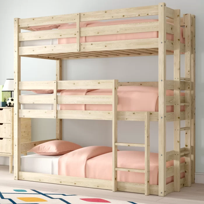 غرفة نوم للاطفال ثلاثية خشب رائعة