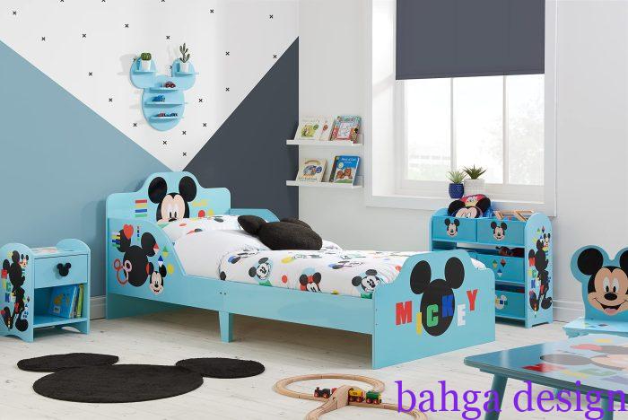 غرفة نوم للاطفال علي شكل ميكى ماوس باللون اللبنى رائعة