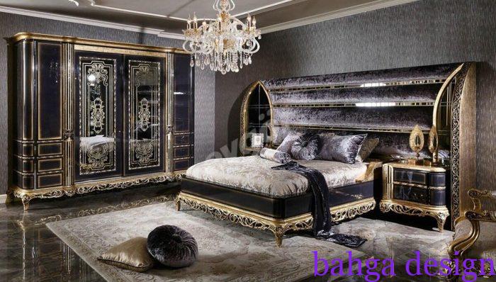 غرفة نوم مودرن فخمة للعرسان باللون الرمادى