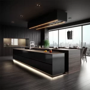 مطبخ اسود مودرن أنيق جداً